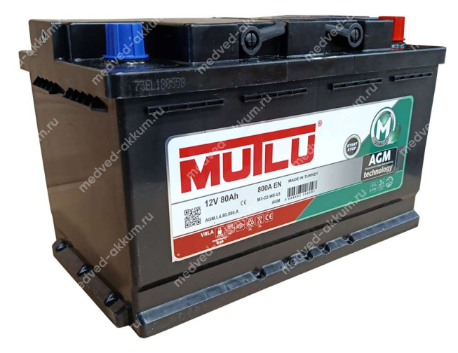 Mutlu AGM 80 Ач обр. L4