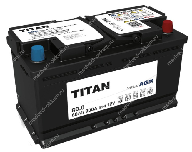 Titan AGM 80 Ач обр. L4