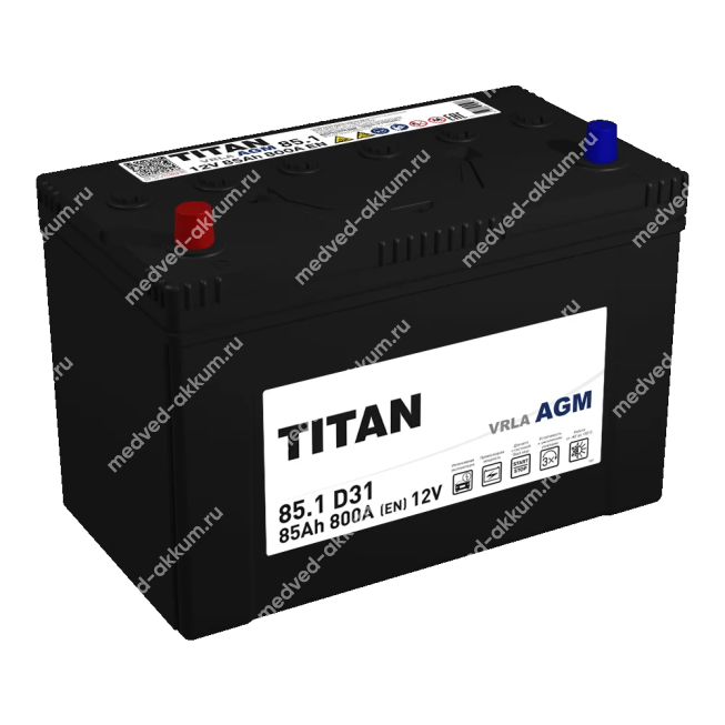 Titan AGM Asia 85 Ач пр. D31R