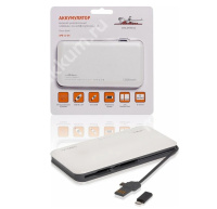 Аккумулятор внешний 12000мАч microUSB/Lightning 2.1A AIRLINE