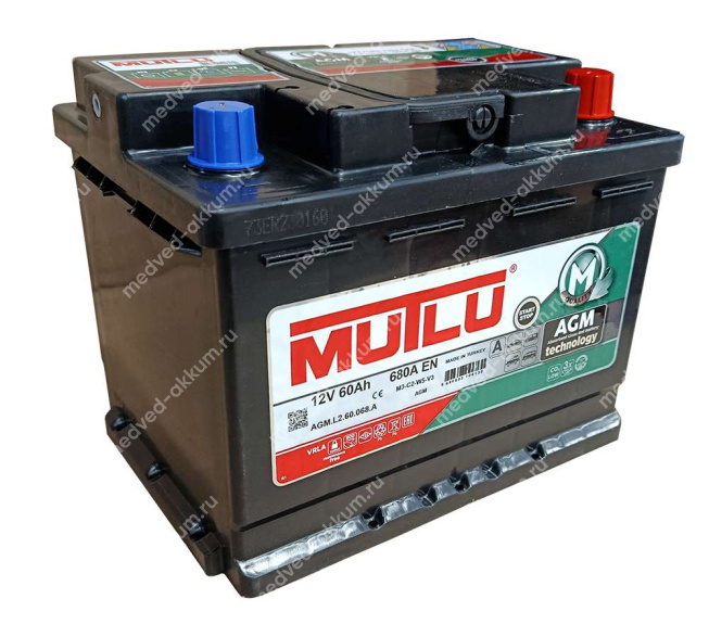 Mutlu AGM 60 Ач обр. L2