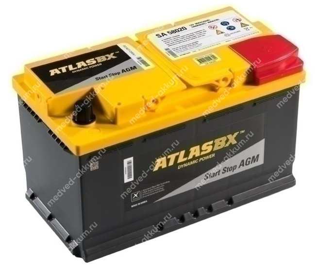 Atlas AGM 80 Ач обр. SA 58020 L4