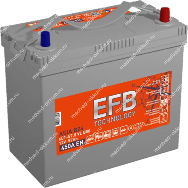 Titan Asia EFB 57 Ач обр. B24L