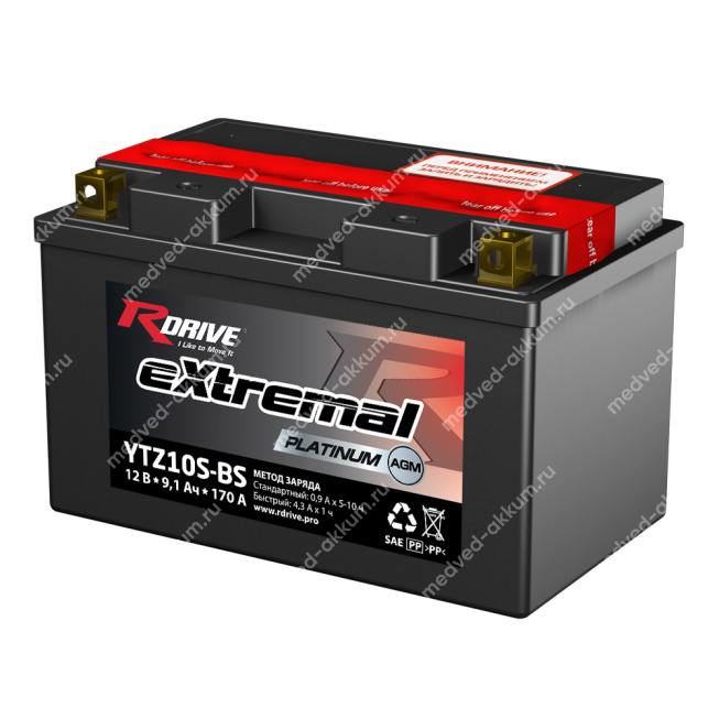 RDrive Extremal PLATINUM 9,1 Ач YTZ10S-BS