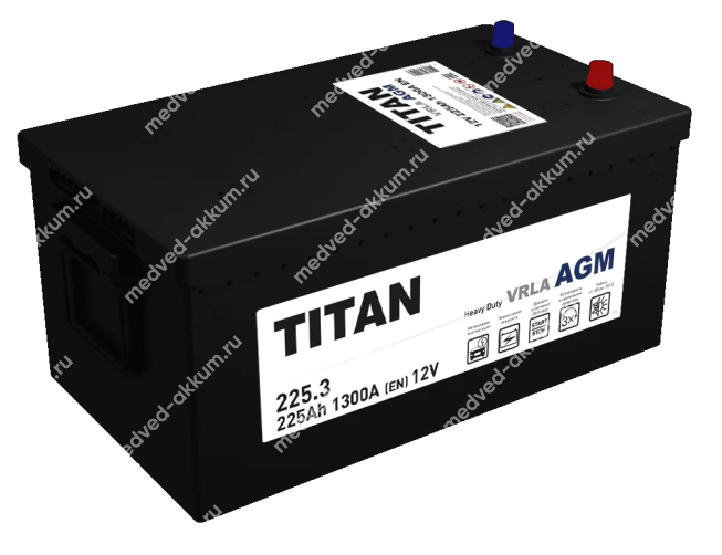Titan AGM 225 Ач евро C