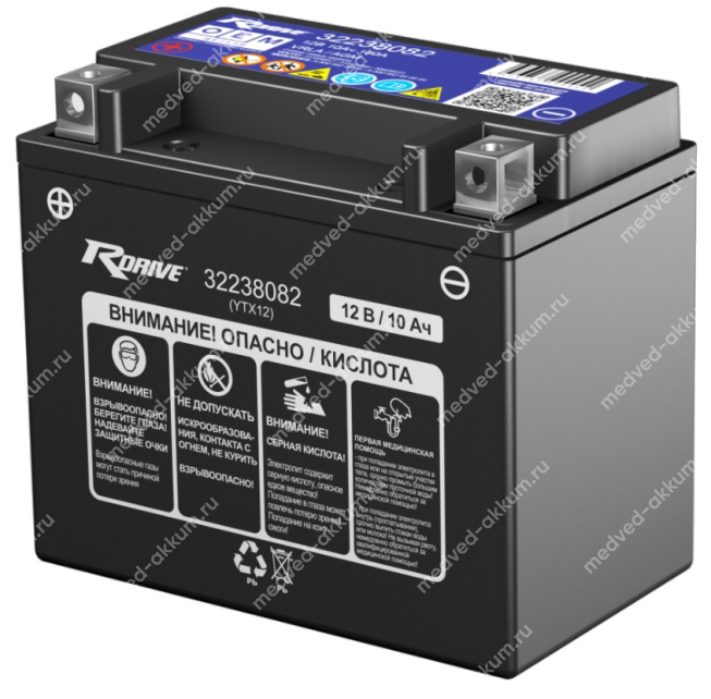 RDrive OEM AGM 10 Ач YTX12 (32238082) вспомог.