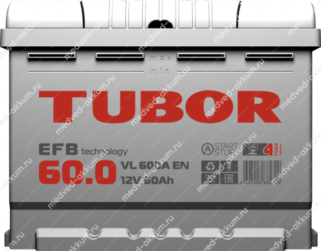 Tubor EFB 60 Ач пр.